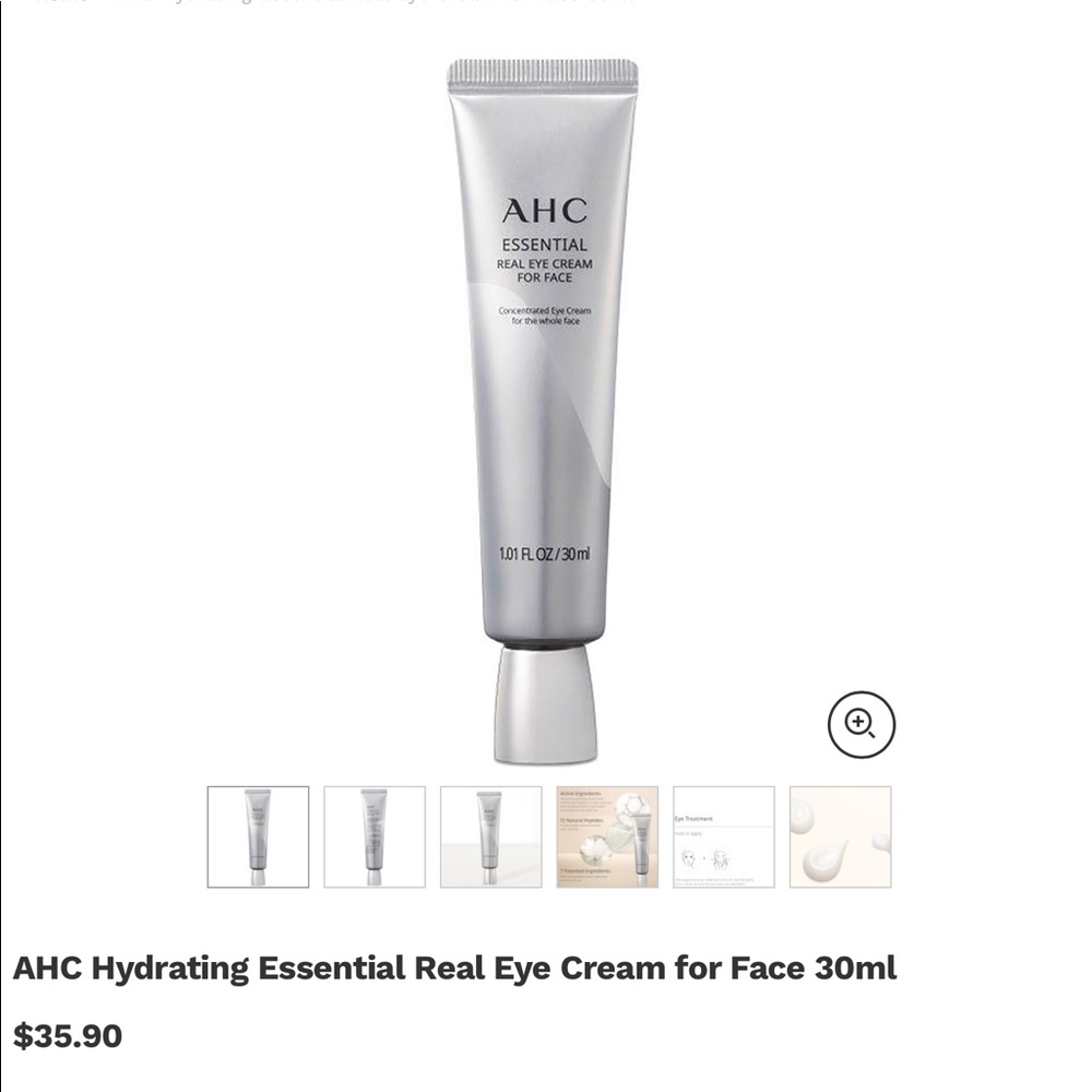 AHC Essential Real Eye Cream for Face! 2 in 1!